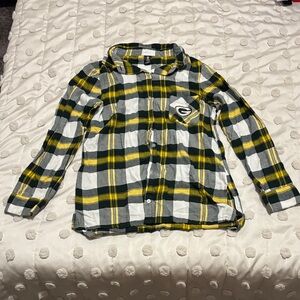 Green Bay Packers Plaid Button-Up Shirt